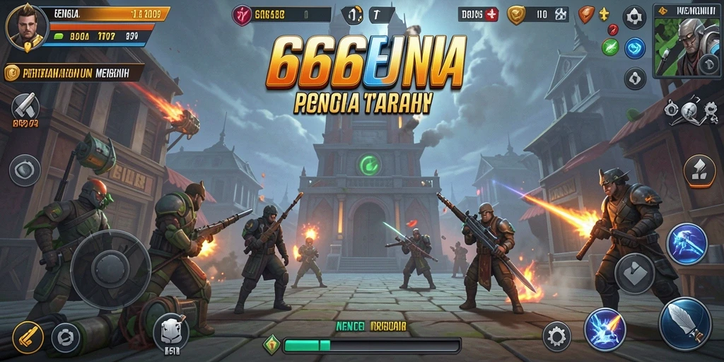 Tangkapan layar gameplay 666J yang menunjukkan aksi Tower Defense seru.