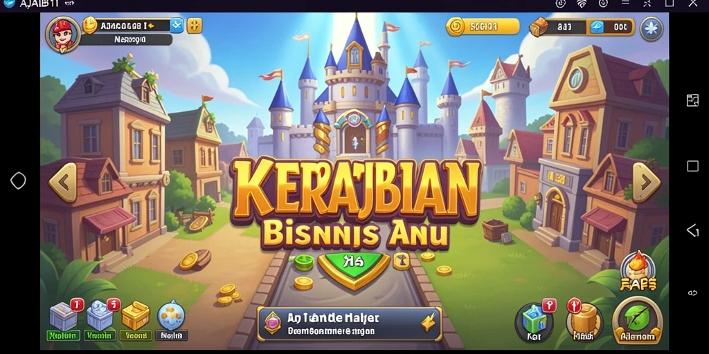 Tampilan gameplay AJAIB11 yang menampilkan strategi bisnis dan manajemen perusahaan.