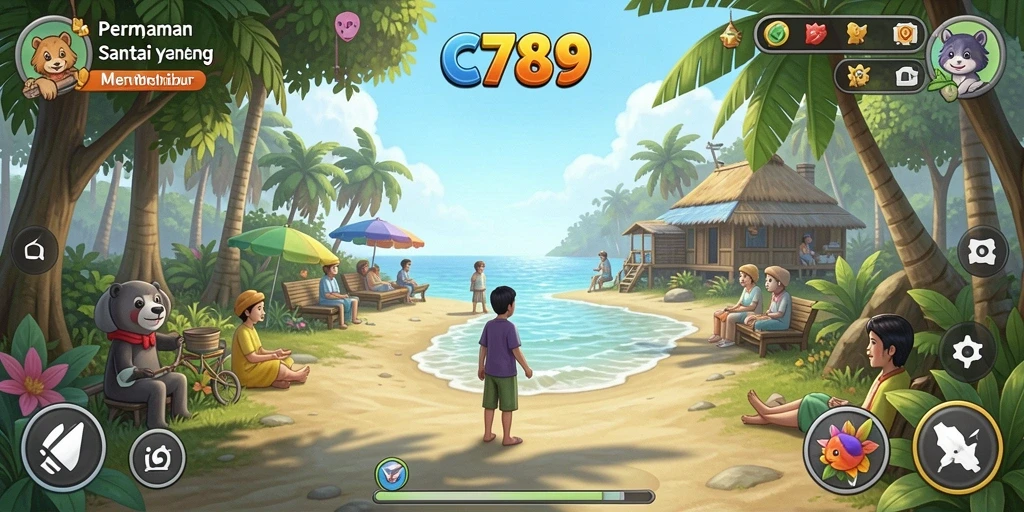 Tangkapan layar C789 yang menunjukkan gameplay yang menyenangkan dan santai.