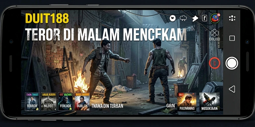 Tangkapan layar utama memperlihatkan suasana menegangkan dari gameplay horror.