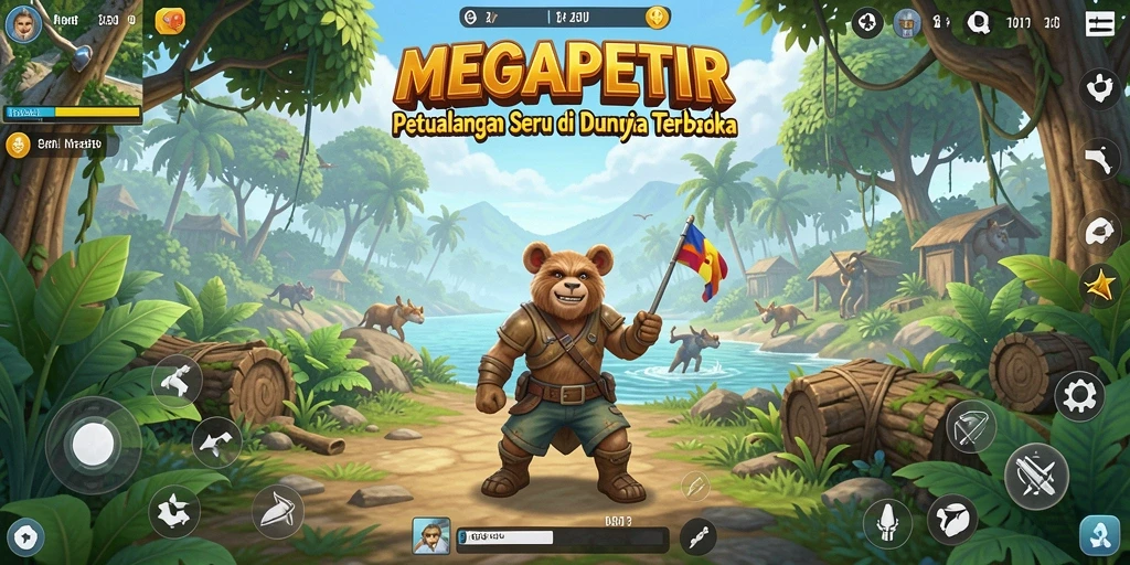 Screenshot menampilkan aksi gameplay dari dunia Open World MEGAPETIR.