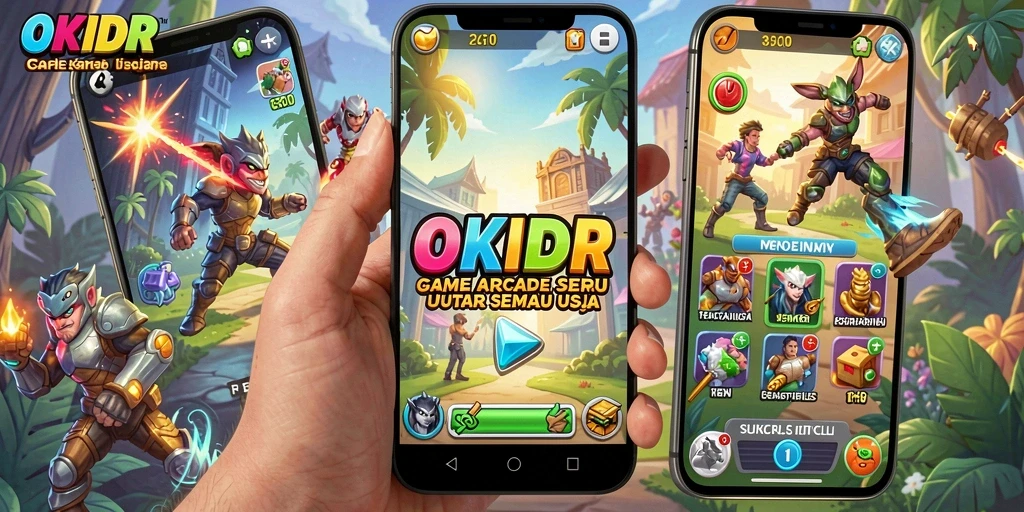 Tampilan gameplay seru dari OKIDR, penuh warna dan tantangan.