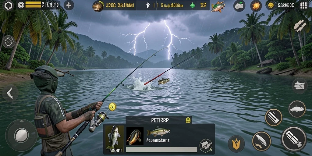 Tangkapan ikan besar dalam gameplay PETIRRP yang menawan.