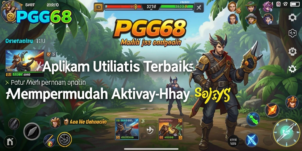 Tampilan aplikasi PGG68 dengan fitur-fitur utilitas menarik.