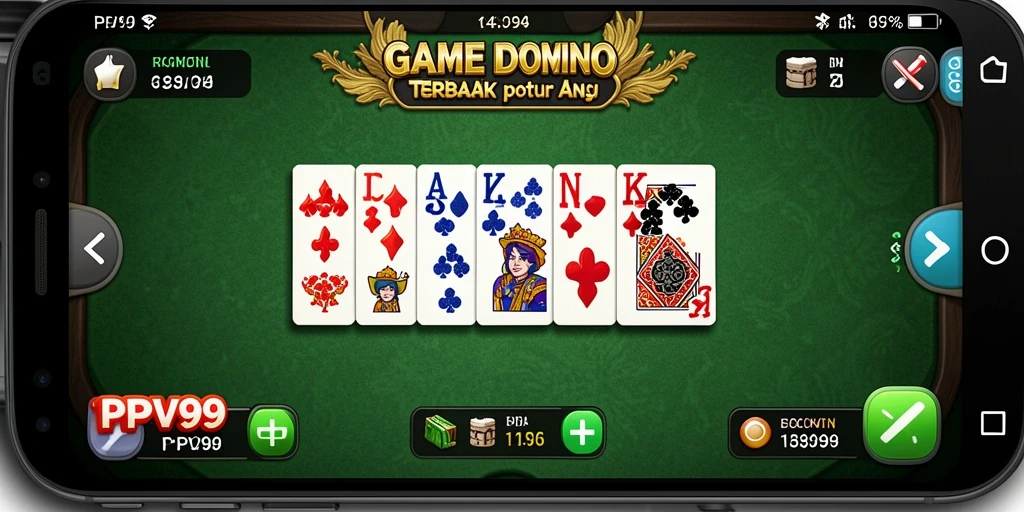 Screenshot gameplay PPV99 menampilkan papan domino yang menarik dan interaksi pemain.