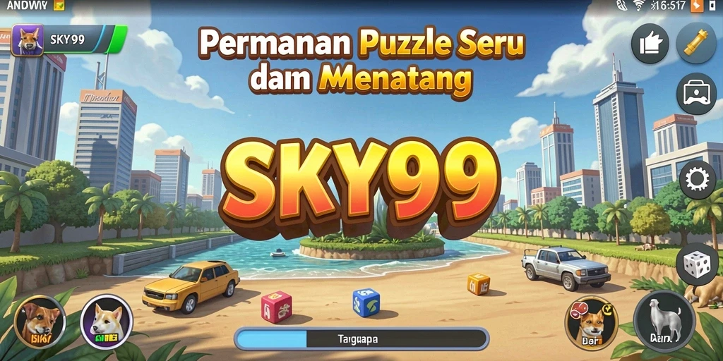 Tangkapan layar utama SKY99 menampilkan gameplay puzzle yang menantang dan menarik.